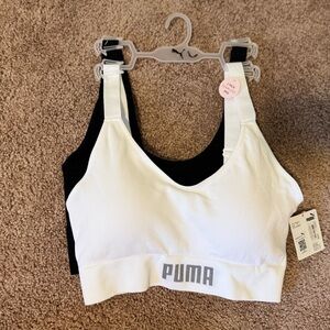NWT PUMA Women's Dual Pack Black and White Sports Bras